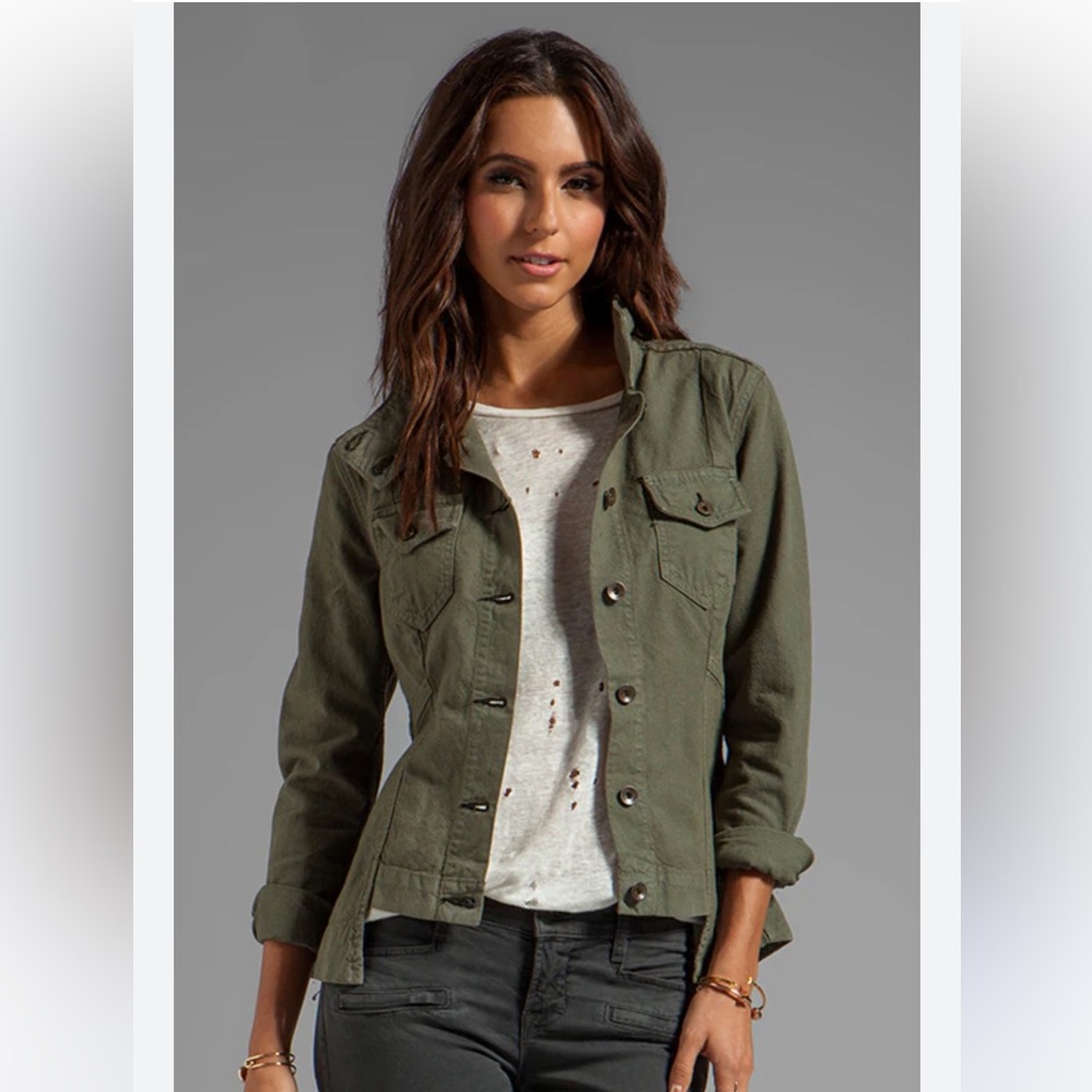 Revolve- Rag & Bone Chamberlain Jacket in Army Green Canvas Size XS 100% Cotton